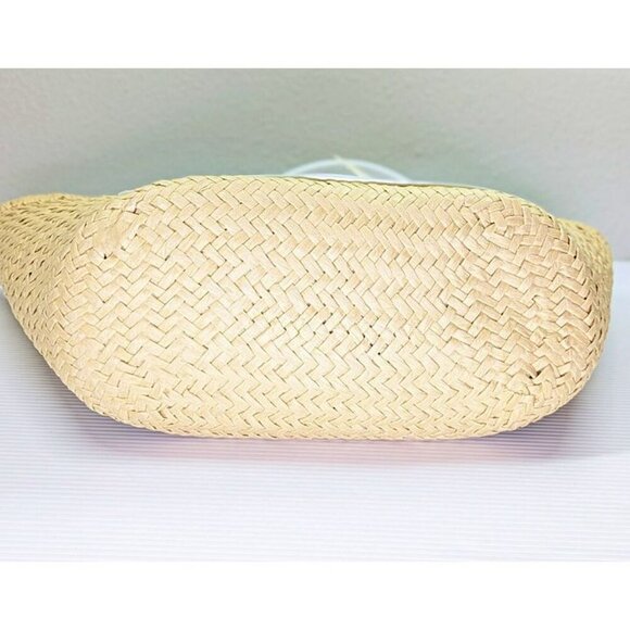 On 34th Isabellaa Women's Straw Medium Drawstring Tote White Lime (MSRP $130) - Picture 5 of 7